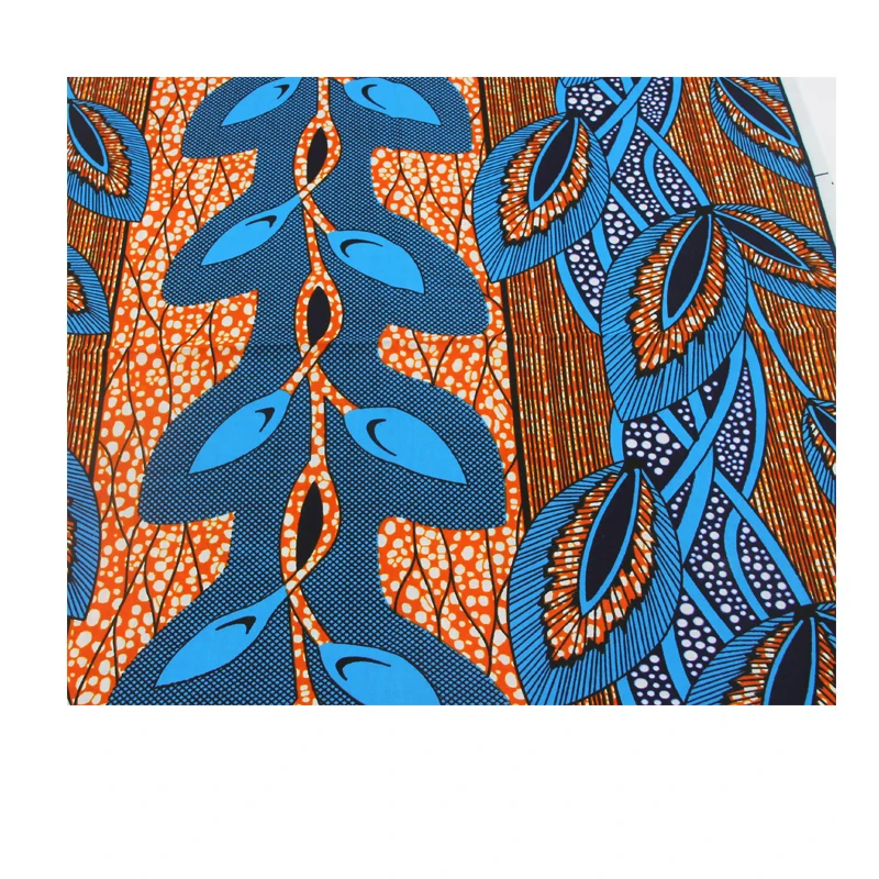 2021 Новое поступление, одежда в стиле листвы, платья, 100% хлопок, ткань с Африканским восковым принтом