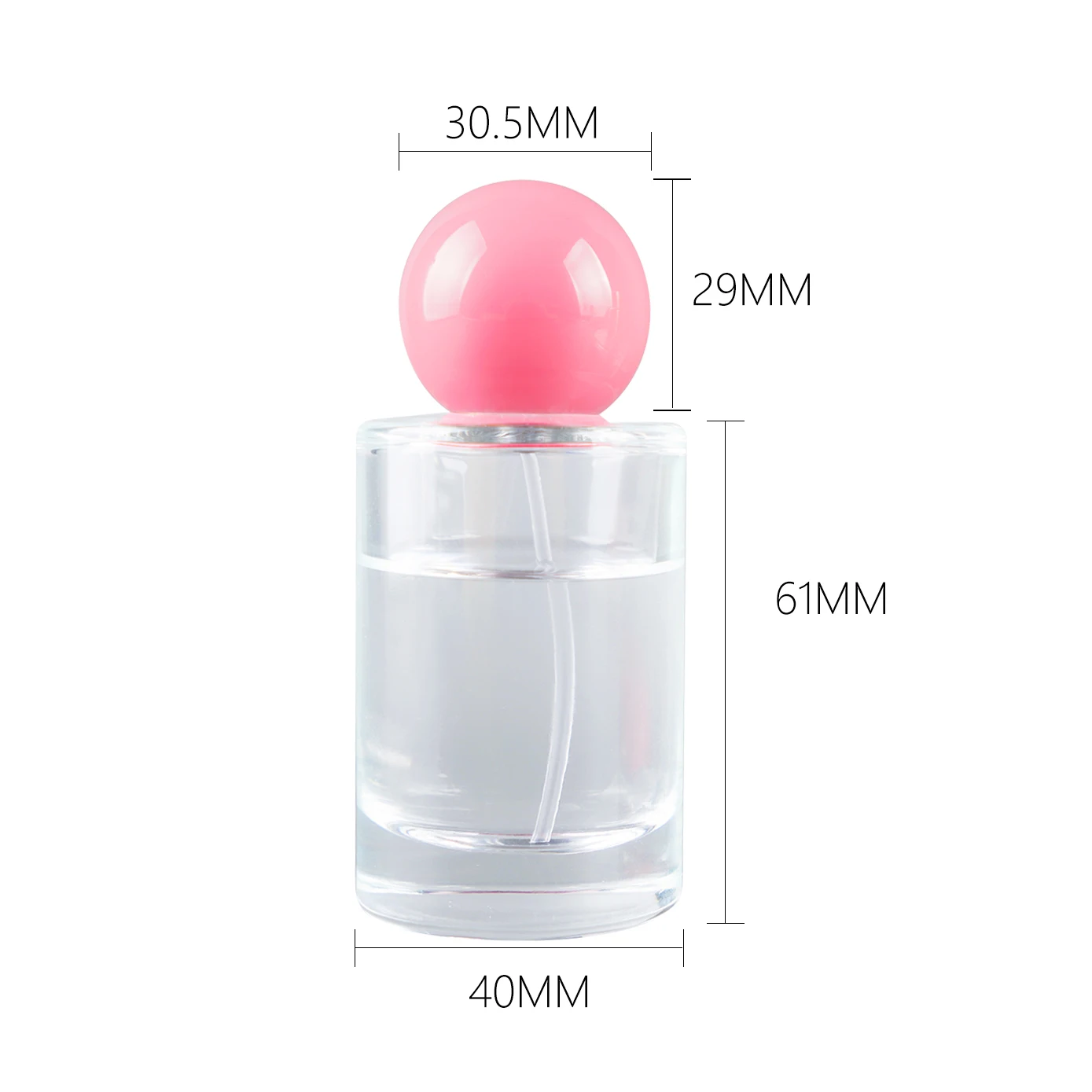 Customize Wholesale Price Plastic Cap 30ml Empty Clear Glass Perfume Bottle