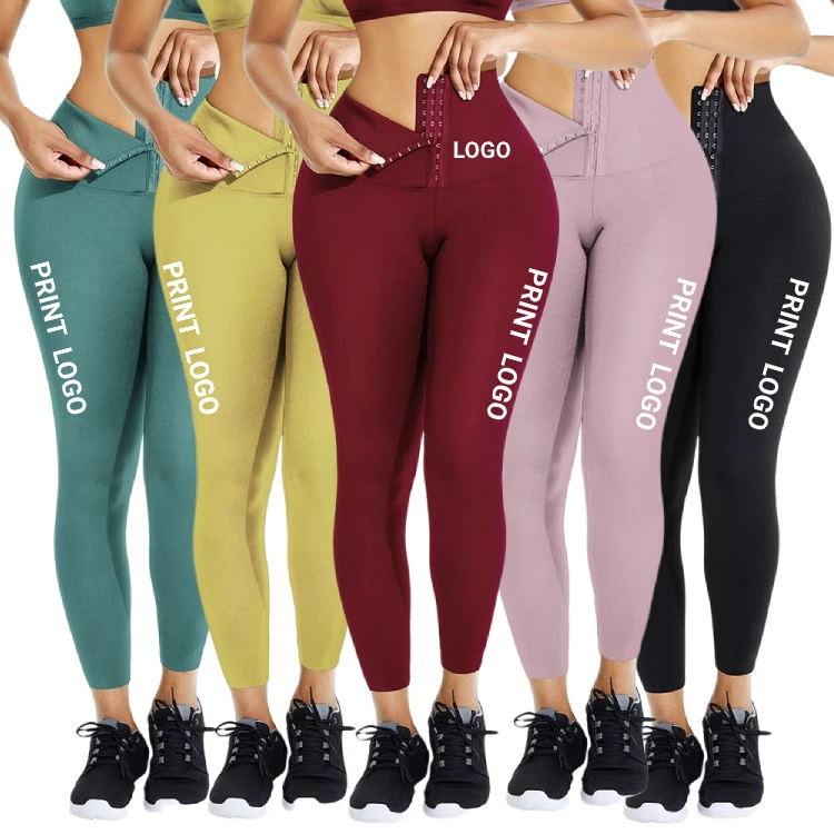 2 в 1 регулируемый пояс для талии сжатия с эластичной резинкой на талии подтягивающее ягодицы хип женские лосины для йоги с изготовленным на заказ логосом