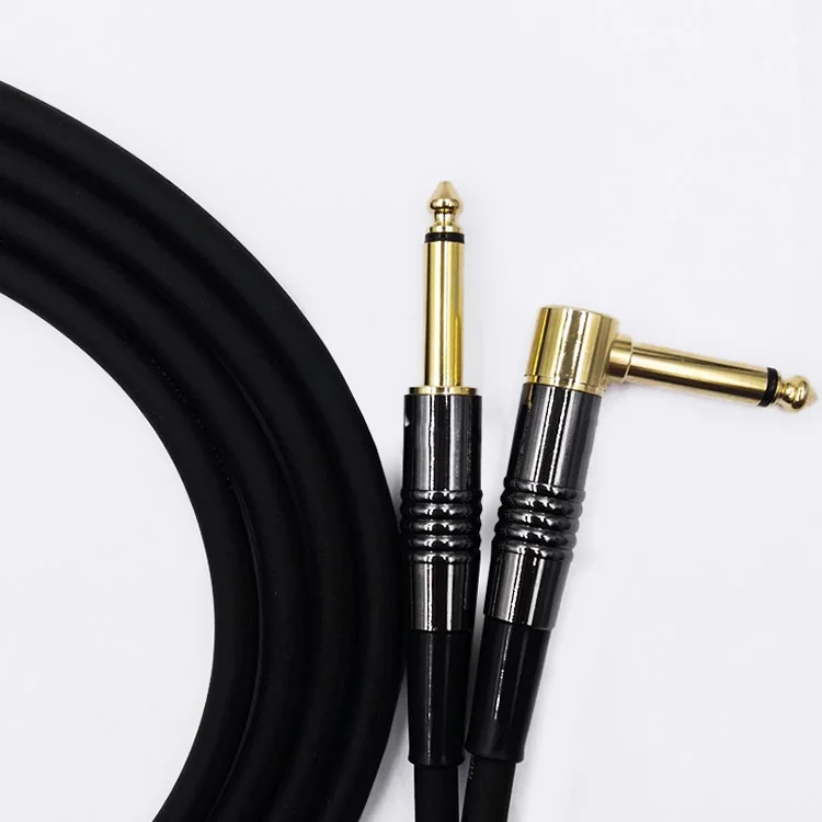 Guitar Instrument Cable 10 Feet, 10ft , 3 meters Straight 1/4-Inch TS to Right angle 1/4-Inch TS Guitar Cable