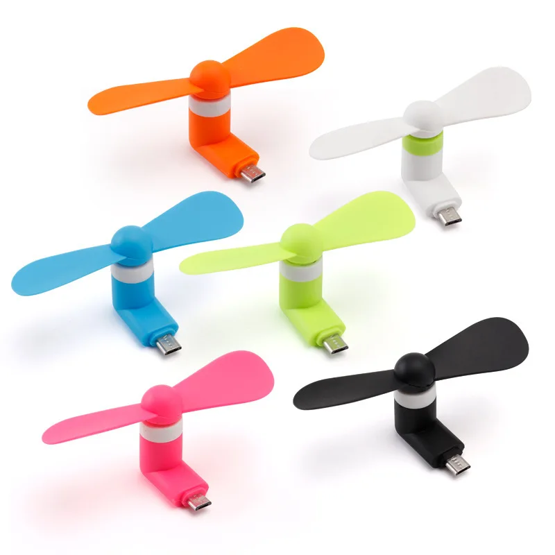 XJ752 Factory Wholesale Mobile Phone Fan Personalized 2 in 1 USB MINI Fan For iPhone And Android Type-C With Custom Logo