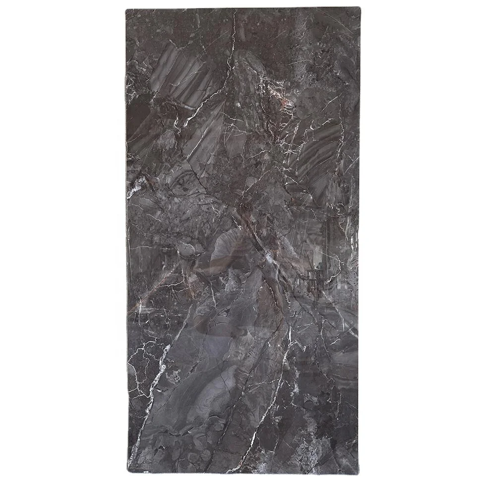 Glossy 120x60 Luxury Black Marble Porcelain Tiles 600x600 For Living Room