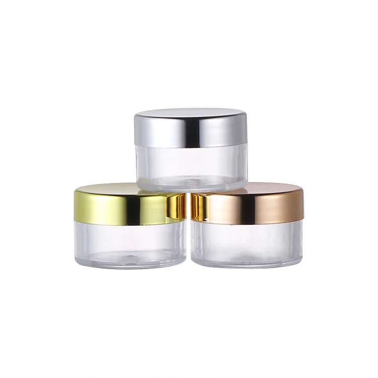 Customized 15g 0.5oz Lip Scrub/Balm Frost Cosmetic Plastic PS Jars With sliver golden Lid