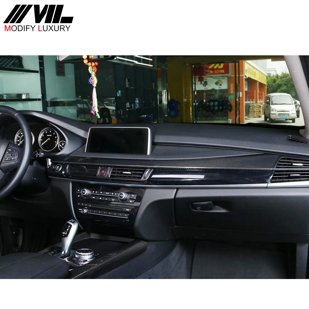 7Pcs/Set Carbon Fiber F15 Interior Dashboard LHD for BMW X5