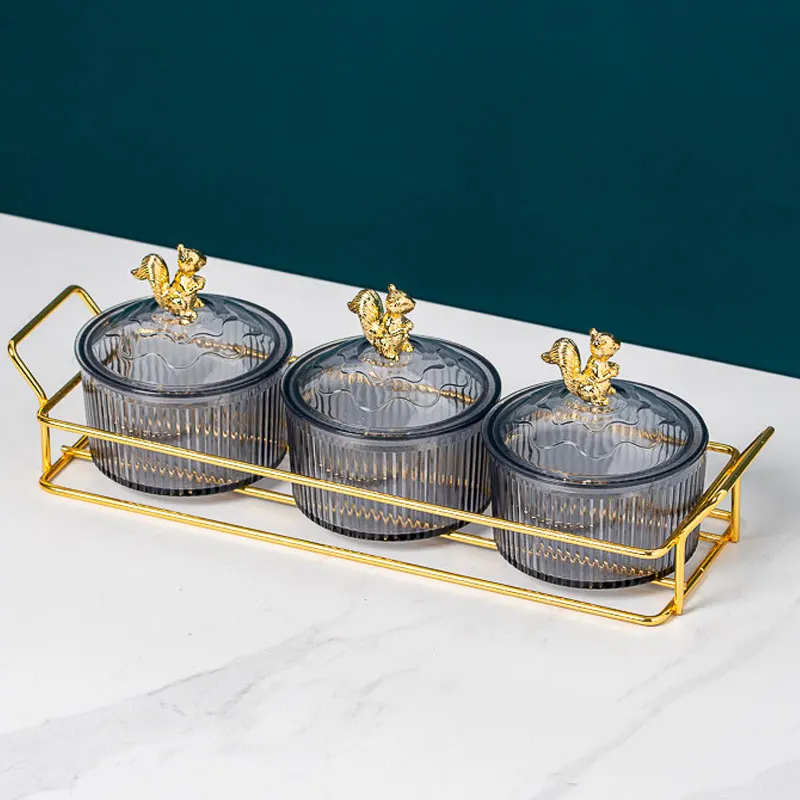 Factory Supplier Food Storage Jar Food Containers Candy Snack Bowl With Lid Kitchen Storage Jars Plastic