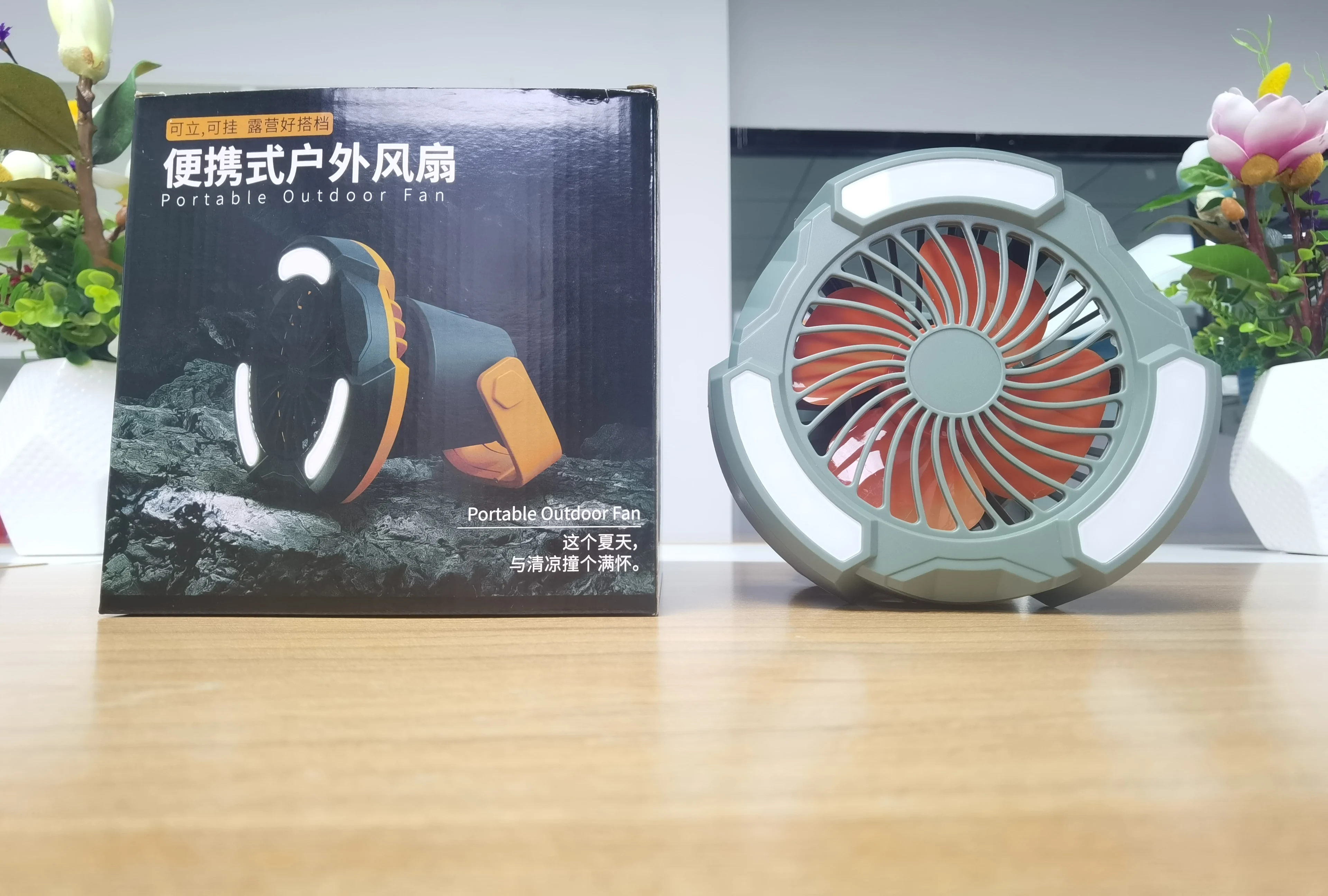 Remote Control Tent Phone Charge Power Bank USB Outdoor Portable Rechargeable Hanging Camping Ceiling Fan With Led Lantern