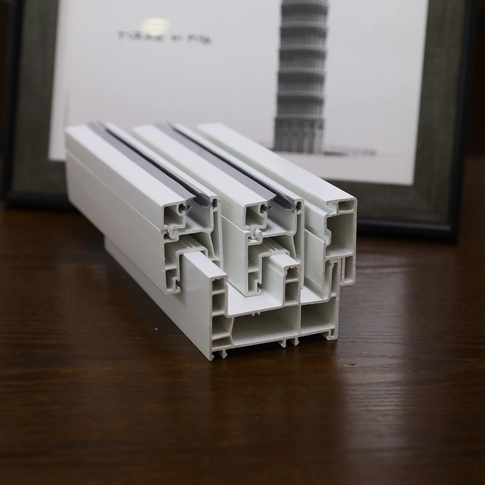 3 Track Upvc Profiles Plastic Door Window White Extrusion UPVC Doors Windows Frame Customized pvc profile 100mm