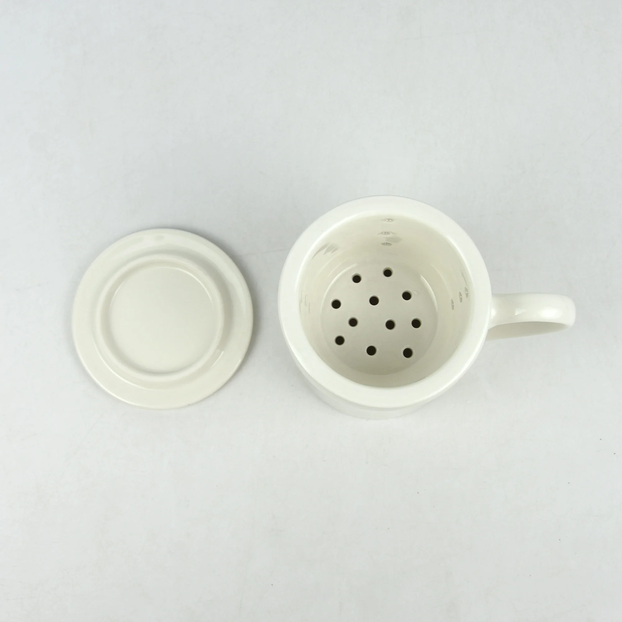 3Pcs solid color tea set high quality porcelain ceramic mug with tea strainer and lid food safe wholesale for hotel home market