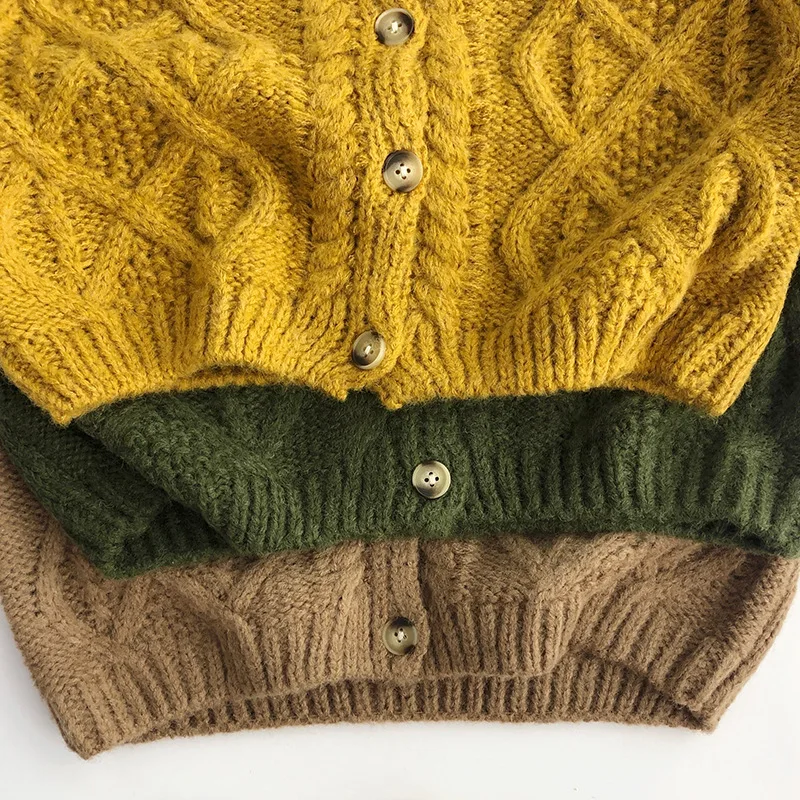 Ivy42110A Fall winter baby boys girls sweater kids cotton solid knitted cardigans children unisex knitwear coat