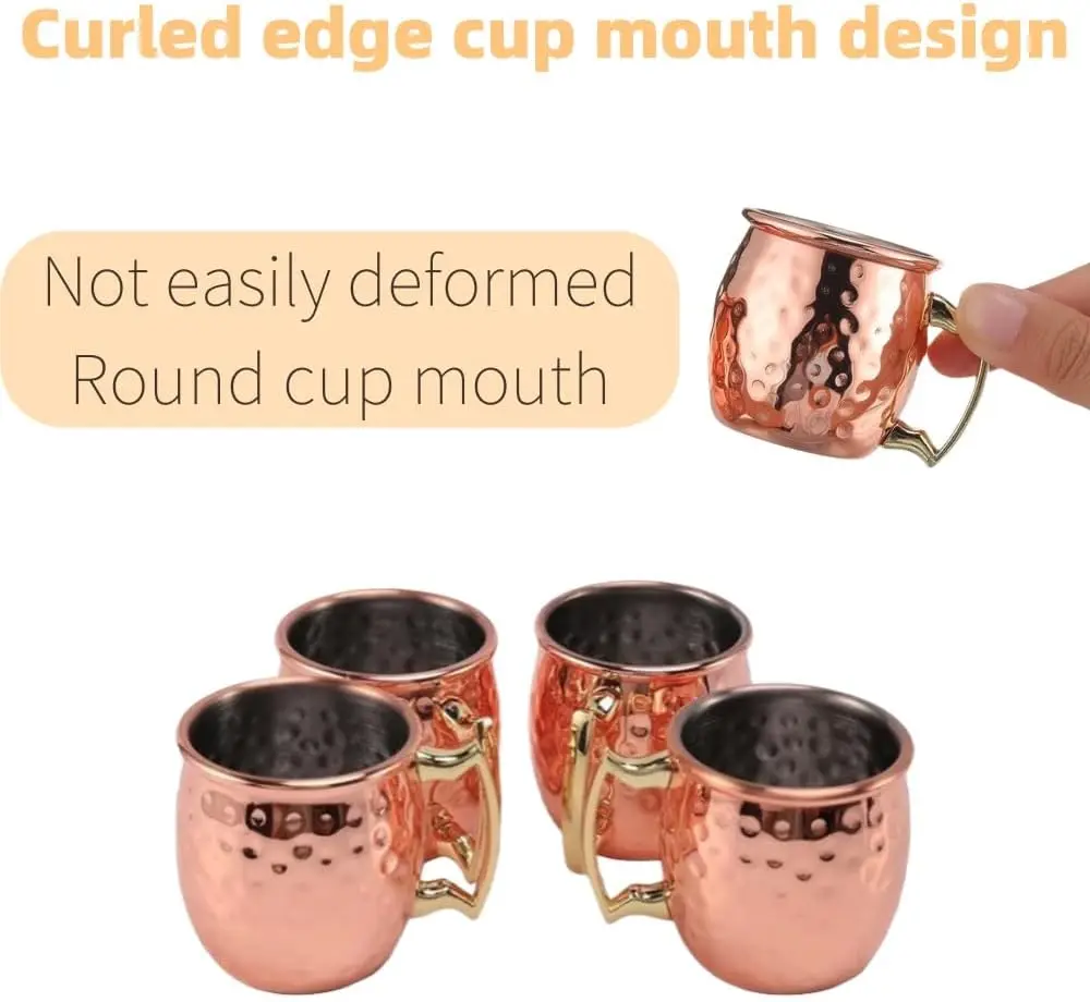 Mini 2-Ounce Copper Plated Stainless Steel Mug Espresso Mini Shot Cup
