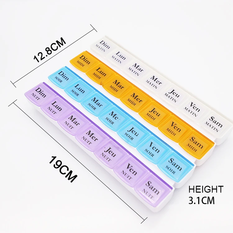 Monthly large pill organizer 7Days Pill Container Weekly Vitamin Case 4 Weeks Pill Box Daily Medicine Organizer 3 Days Werainbow