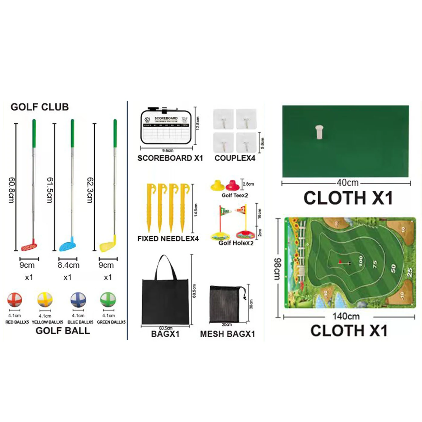KUNYANG outdoor swing training anti slip impact practice golf hitting mat golf driving range indoor sports golf club toy set