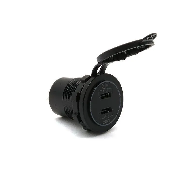 Install Usb Port In Car Charging Usb C Pd 12V 2 Ports 3 And Type C Pd 12V-24V 60W Dual Usb Power Socket Outlet