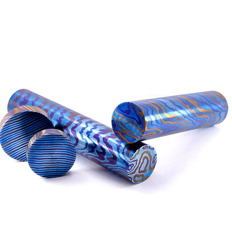 Baoji ручная работа титановый дамасский стержень малазийский бар timascus mokuti бар поставщик материал для лошадей диаметр 25 мм