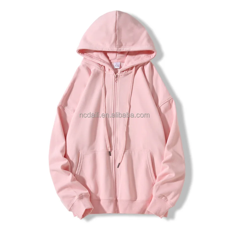 Wholesale  Custom Street Wear Organic Cotton Hoodie Unisex Plain Zip Up Pullover Hoodie OEM