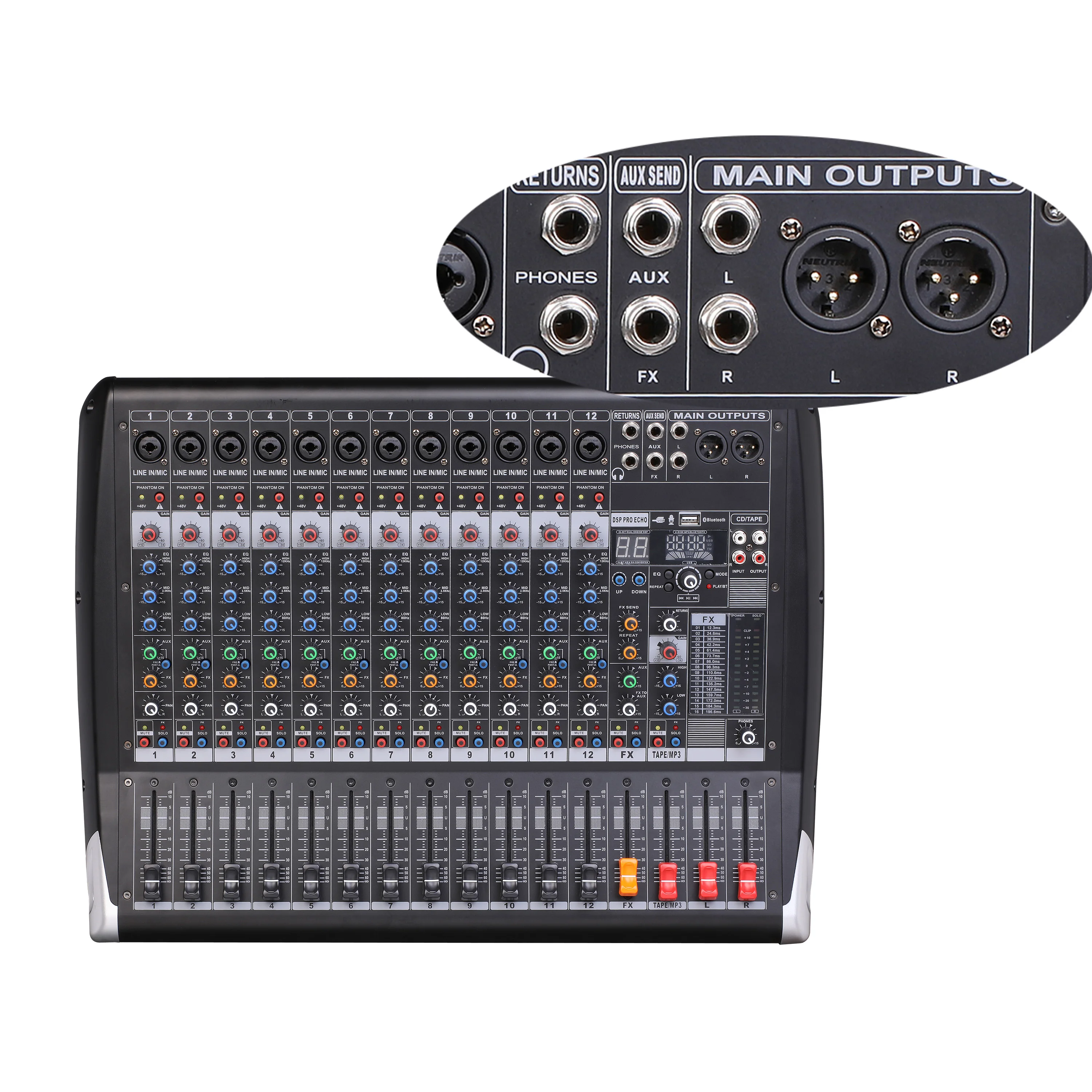 Pa system dj controller professional broadcasting digital sound 12 Channel Mixer