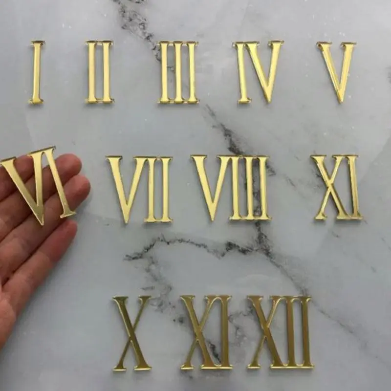 Roman Numeral Mirrored Acrylic Numbers For Wall Clock