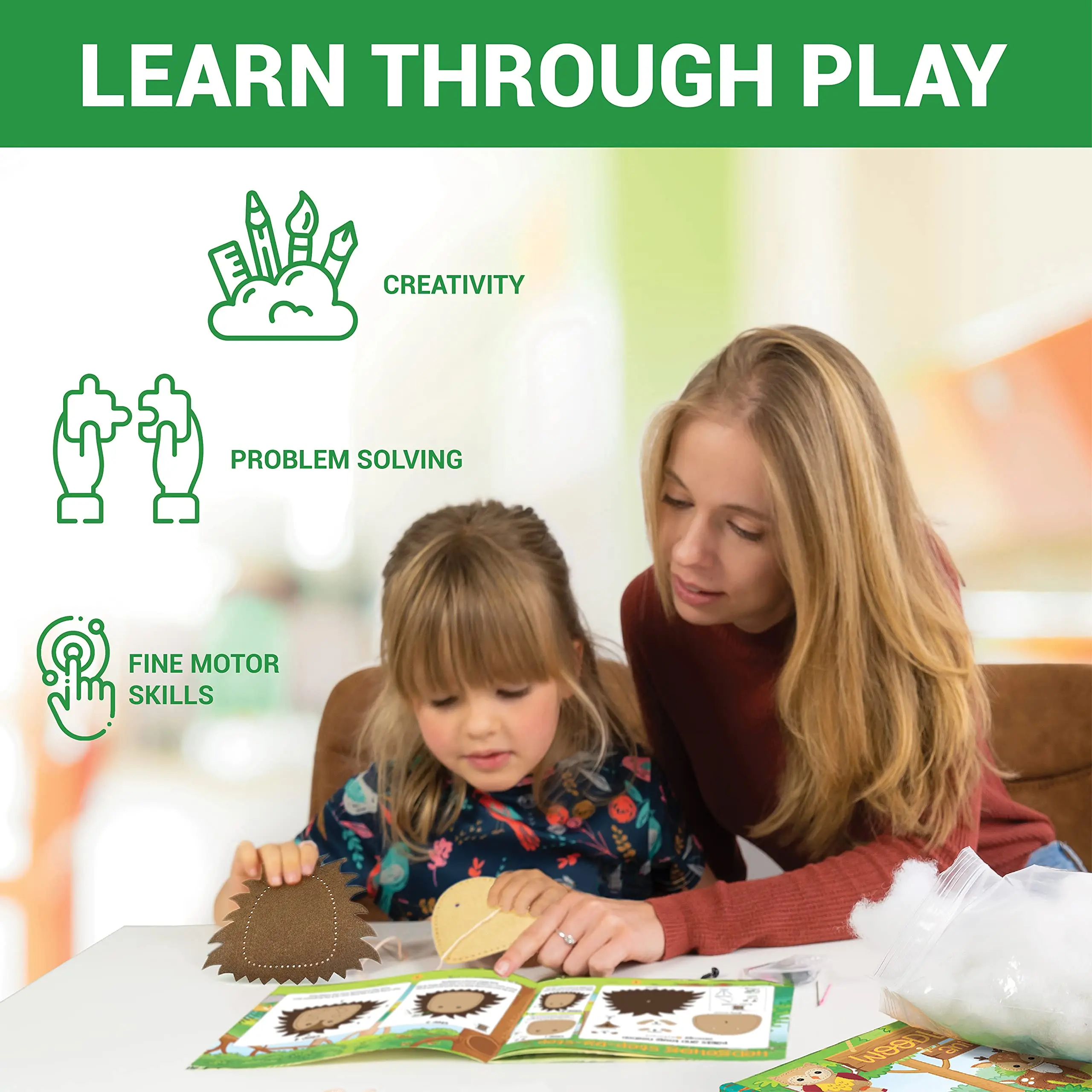 Woodland Needle Sewing Kit for Kids DIY Animal Craft Set for Children Beginners