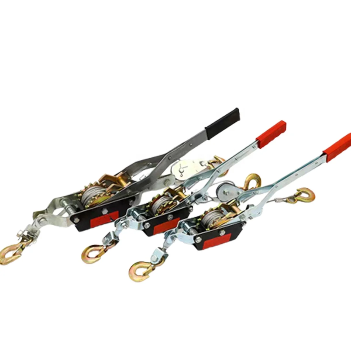 1T/2T/4T Portable Dand Cable Ratchet Puller Wire Rope Puller Double Gear Double Hook For Car