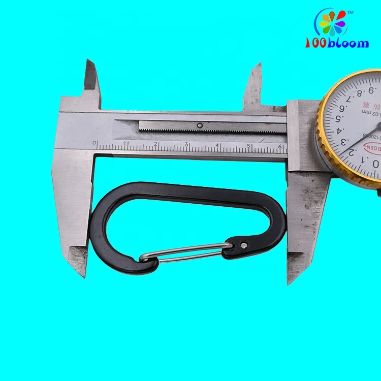 Factory wholesale 6 cm aluminum flat wire gate carabiner clip as promotional keychain or bag accessories & parts