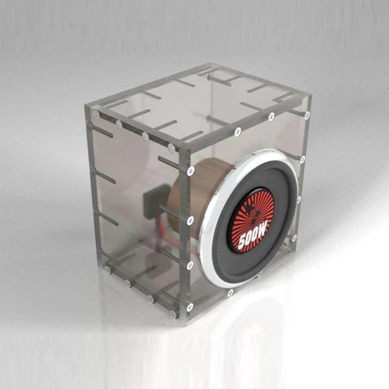 Прозрачный акриловый корпус динамика ODM/OEM Perspex Lucite футляр для корпуса сабвуфера