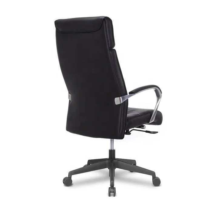
PU leather adjustable height black soft armrests revolving boss chair with tilt 