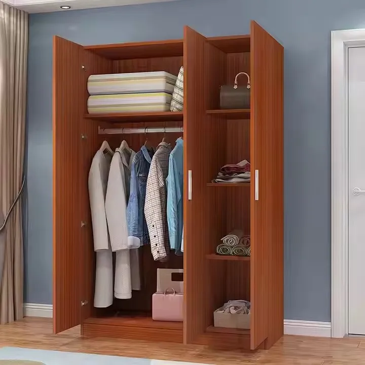 Clothes Cabinet Wardrobe Bedroom Furniture Closet Storage Wood Factory Wholesale Fashion Modern Home Furniture Wood Frame Wooden