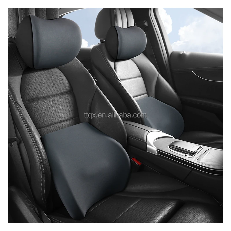 Ergonomic Car Back Memory Foam Cushion Orthopedic Pillow Neck Rest Kit Pillow Headrest Seat Lumbar Support Pillow Set