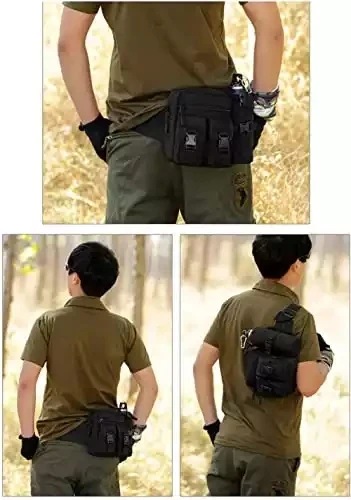 Hot Sale Tactical Outdoors Walking Running Hiking Travel Waist Pack Bag with Water Bottle Pouch Fanny Bag Bumbag