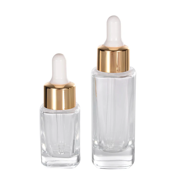 15ml 30ml glass serum dropper bottle 1oz transparent custom perfume bottles cosmetic packing containers