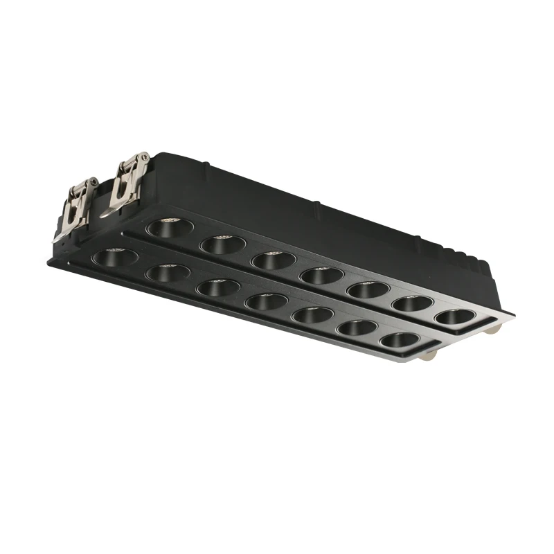 Aisilan Hotel 30W Low Glare Trimless ultra Slim Dali Ceiling Recessed Led square Linear Spot Light Rectangle Grille Downlight
