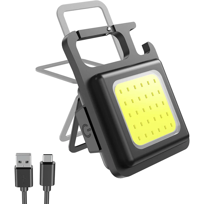 Mini Portable 4 Light Modes Bright USB LED Rechargeable torch Work Light Small Pocket Flashlights Camping keychain work light