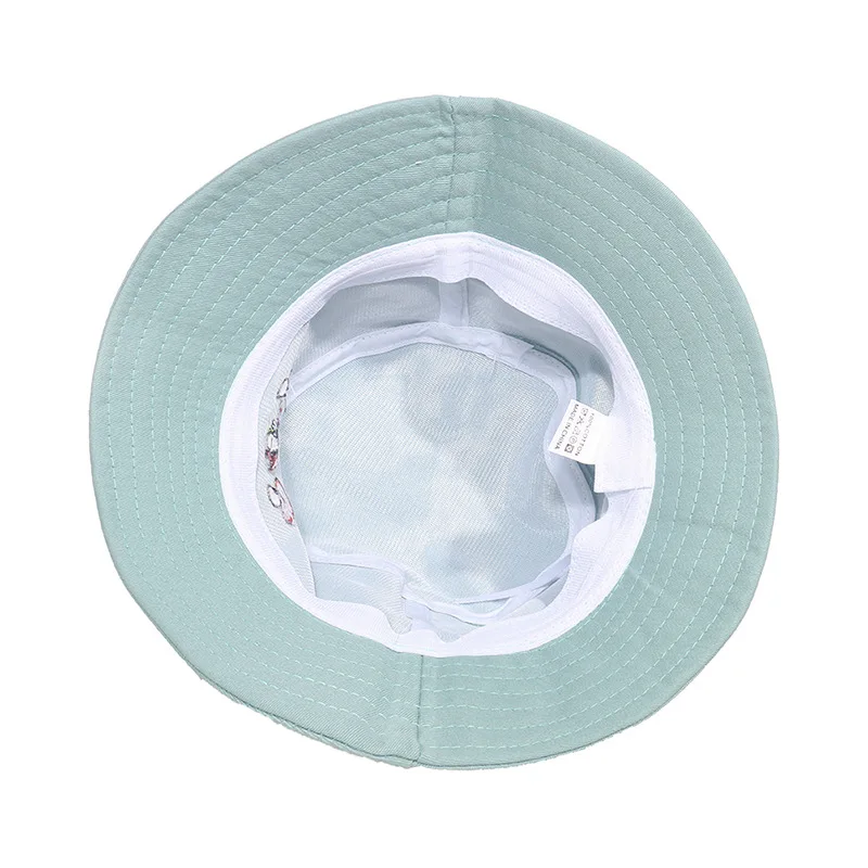 Mushroom embroidery fisherman cap Korean small fresh and lovely basin cap students summer sunshade hat