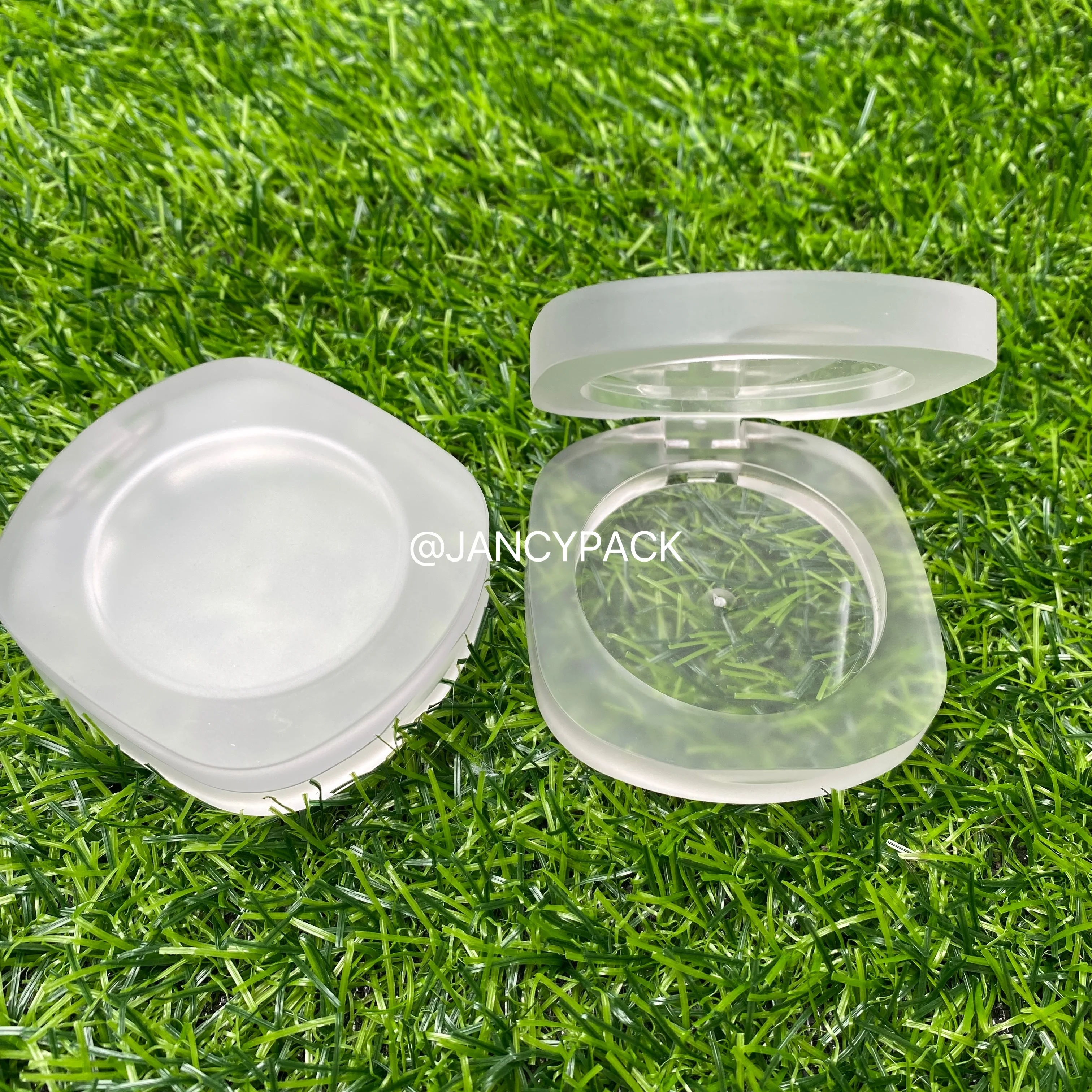 JANCY PACK 42mm plastic cosmetic packaging concealer blusher frost compact powder case cute empty blusher palette case