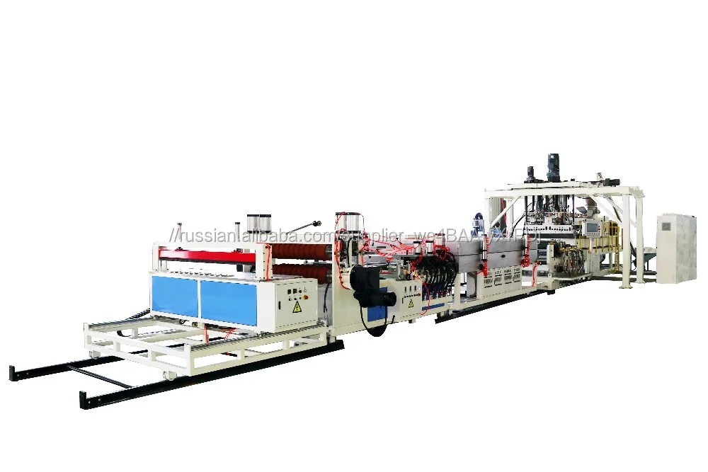 Line for the production of APET, PETG, CPET sheets