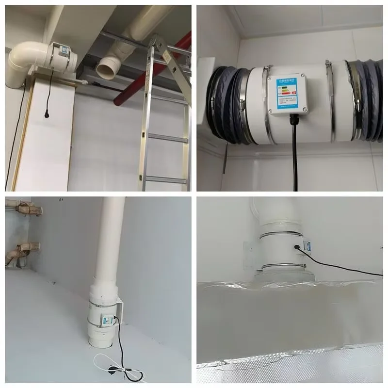 2024 Hot Selling Low Noise Plastic TT Duct Fan 4'5'6'8' Exhaust Fan 2 Speed Levels AC Current OEM ODM Supported Ventilation