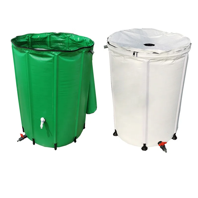 Collapsible planter plastic 53Gal 100Gal 66Gal Stable Rainwater Collection System Rain Barrel with Mesh on Top Drain Pipe Spigot