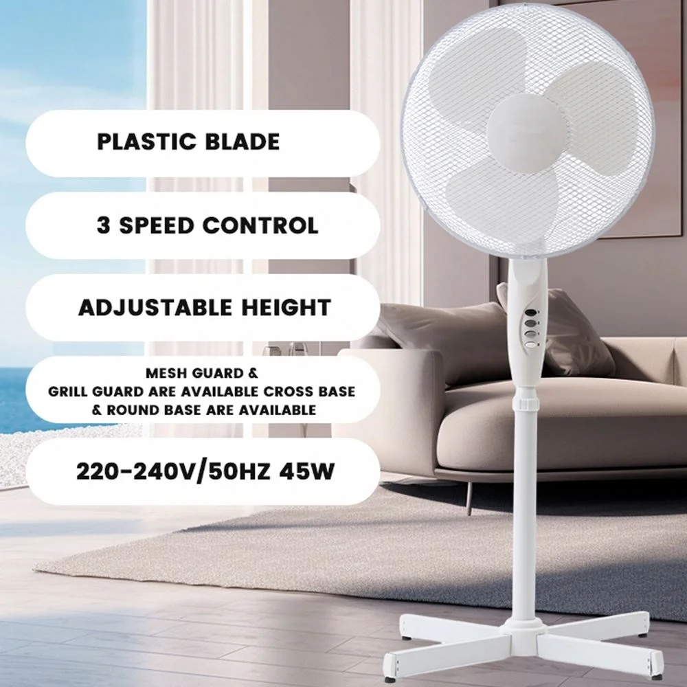 High Efficiency Indoor Home Use Spiral Powerful Wind 220V Plastic Standing Floor Fan