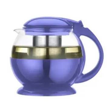 Whole sale elegant design different color heat-resistant glass teapot coffee pot with strainer