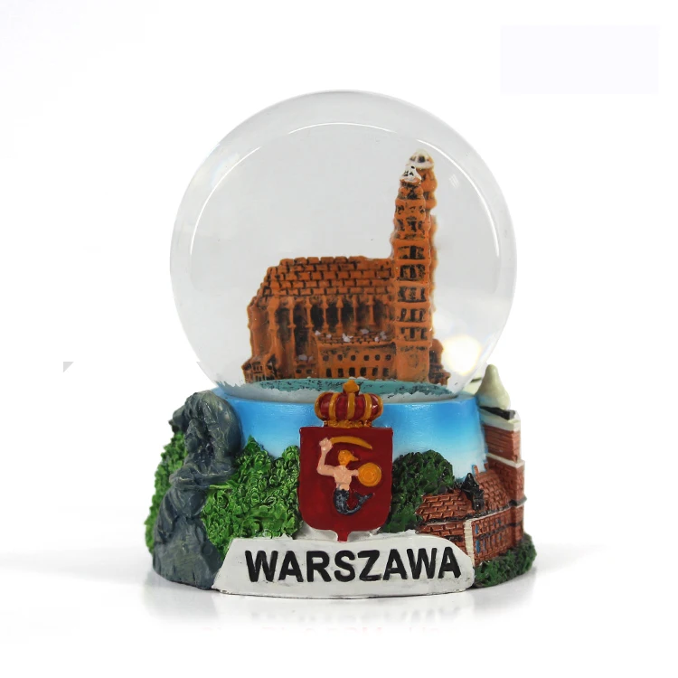 Oem Souvenir Gift Resin Craft Qatar Lighthouse Snow Globes Custom City Building Souvenir Glass Snow Globe Europe Folk Art