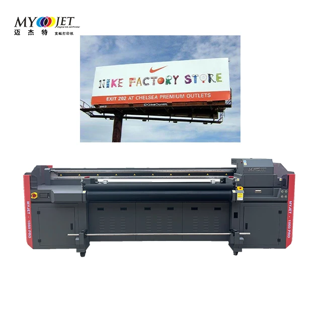 Myjet 1860B eco solvent printer digital inkjet PU leather canvas printing machine Roll to roll and flatbed printer