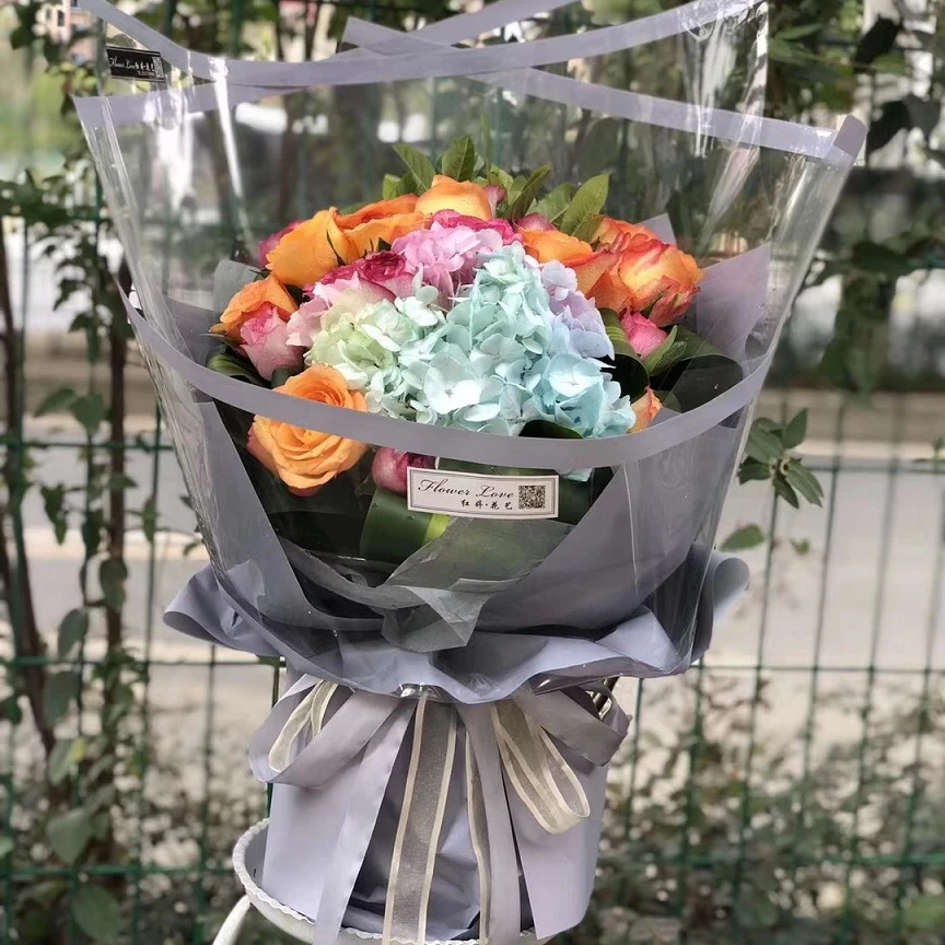 
Tanabata New Translucent OPP Flower Bouquet Wrapping Paper Flower Shop Wrapping, Transparent Glass Wrapping Paper 