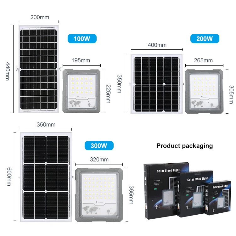 Billion Stadium Garden Outdoor Waterproof Ip65 Flood Lamp Remote Control 100w 200w 300w Energy Saving Led Solar Floodlight