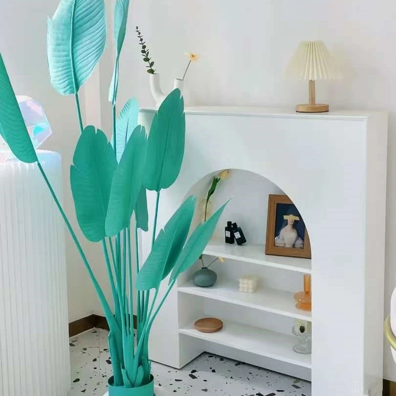 Popular Pink Artificial Banana Bird Plant Green Plant Large Pink Palm Plant Tree For Home And Cafe Shop Decor