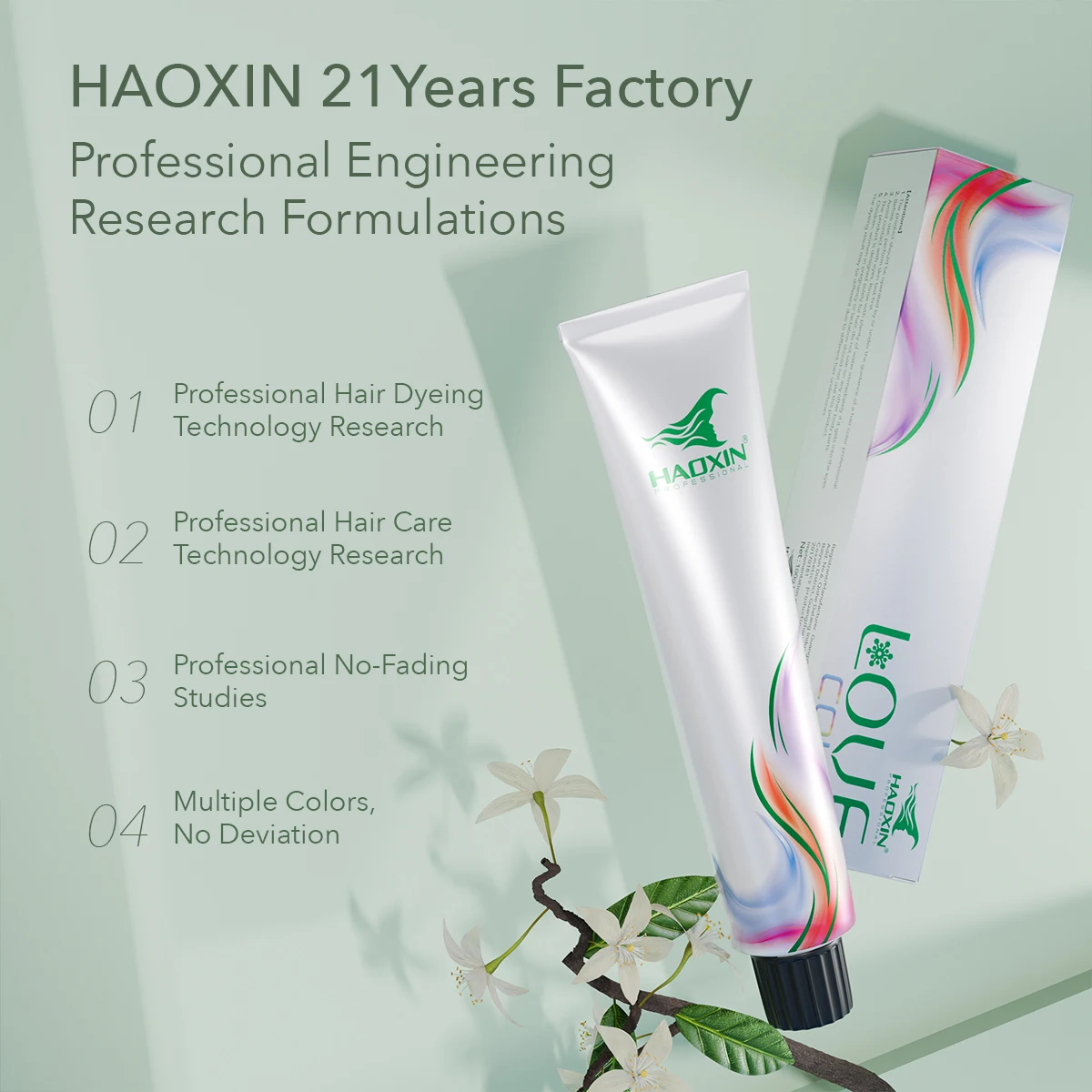 HAOXIN Private Label Ppd Free Hair Dye Germany No Ammonia Free Hair Color Dye