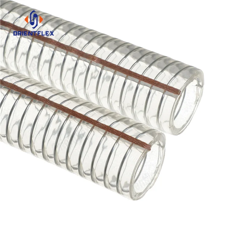 32mm 4 Inch PVC Spiral Stainless Steel Flexible Spring Reinforced Hose Pipe 100m Length SGS Standard for Water Application