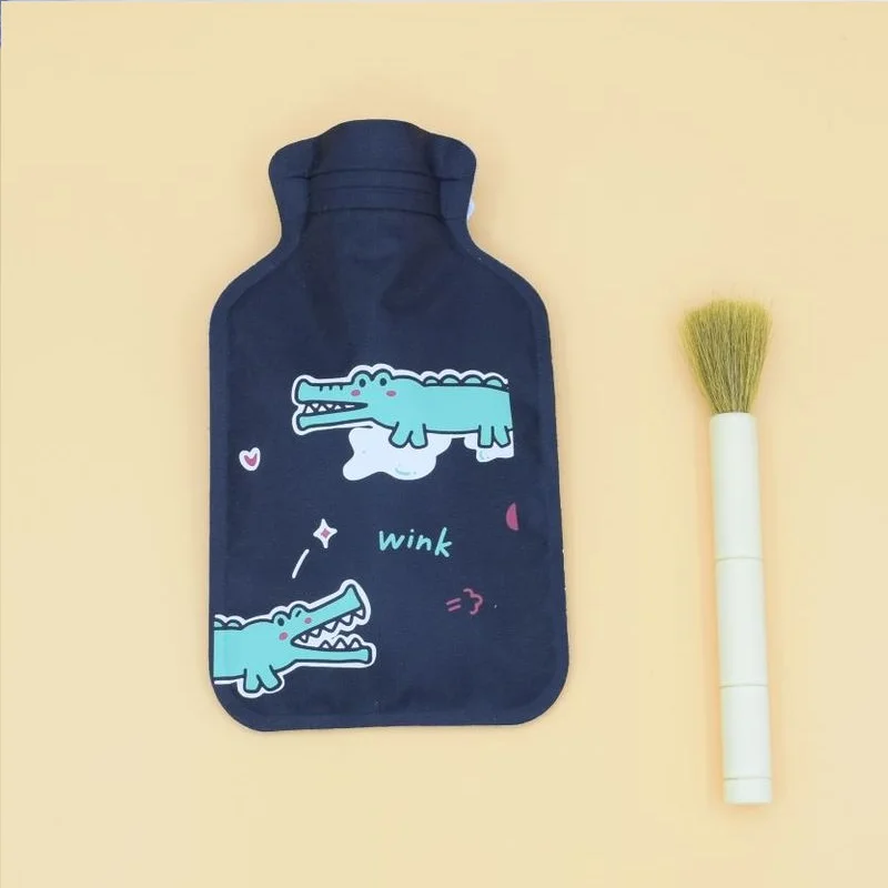 
new portable cartoon hot water bag PVC warm water bag clip cotton anti scald 