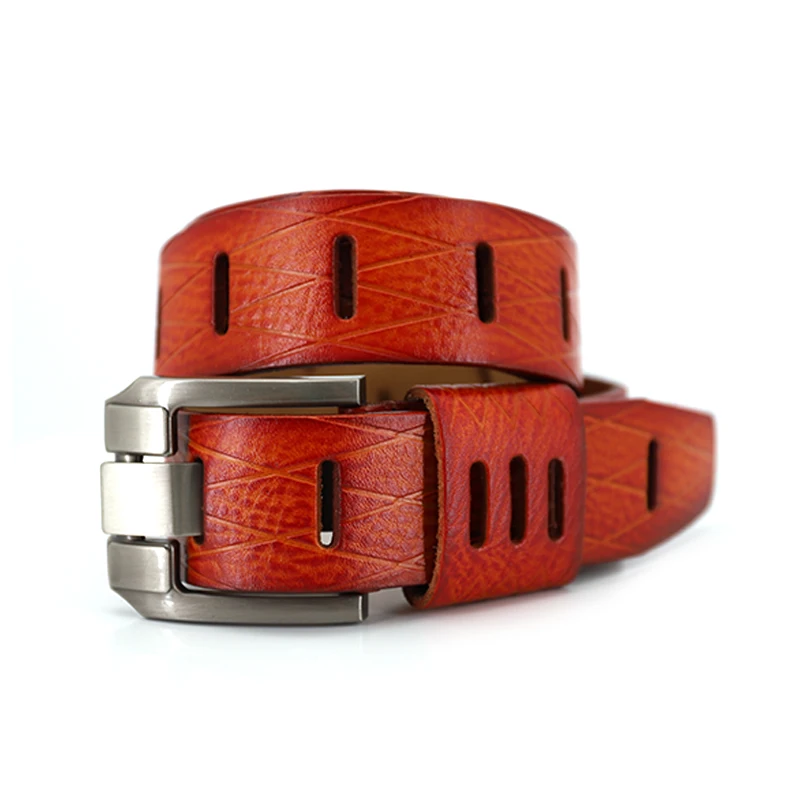 Trend 2022 Bright Color leather belt with luxury high quality 100%Pure Cow Leather with custom belt buckle