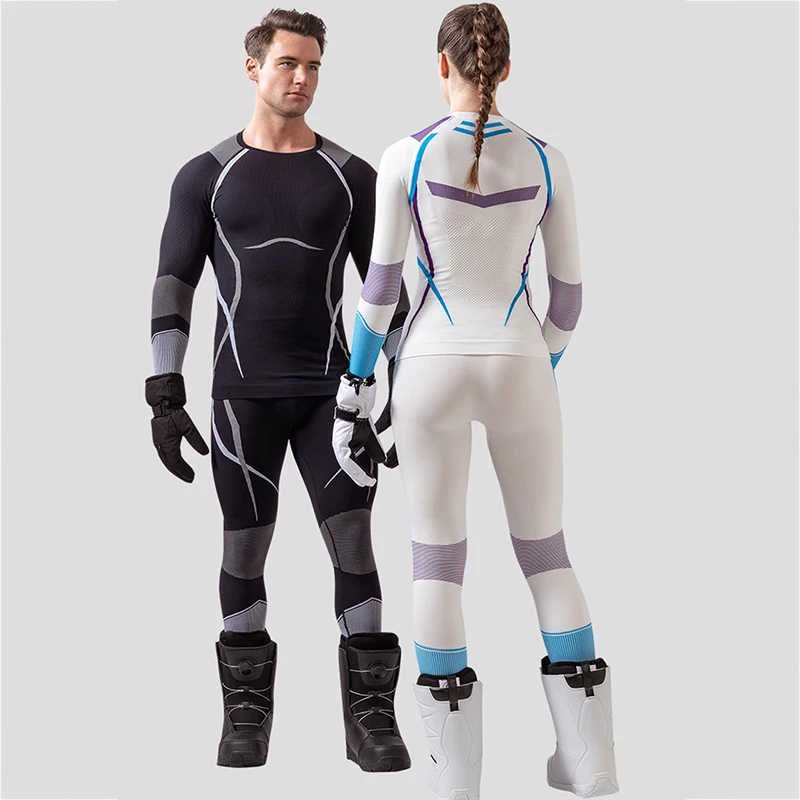 Winter Professional Ski Wear Quick Dry Tight Compression Running Riding Skating Outdoor Ski Snowsuit for Men Women