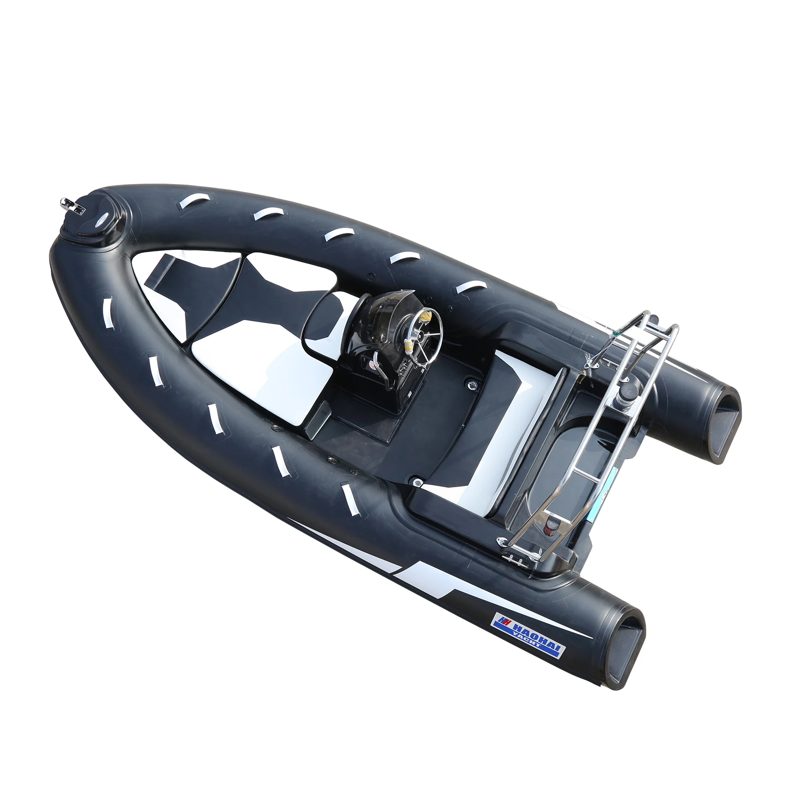 Qingdao Haohai Sailing Custom Logo Small Bateau Center Console Rib Fishing Boat Made to Order Rubber Boat